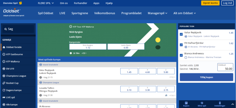 Oddset, betbrothers.dk