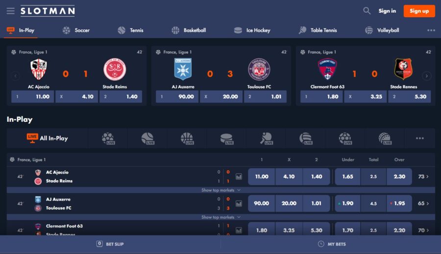 Slotman Live betting