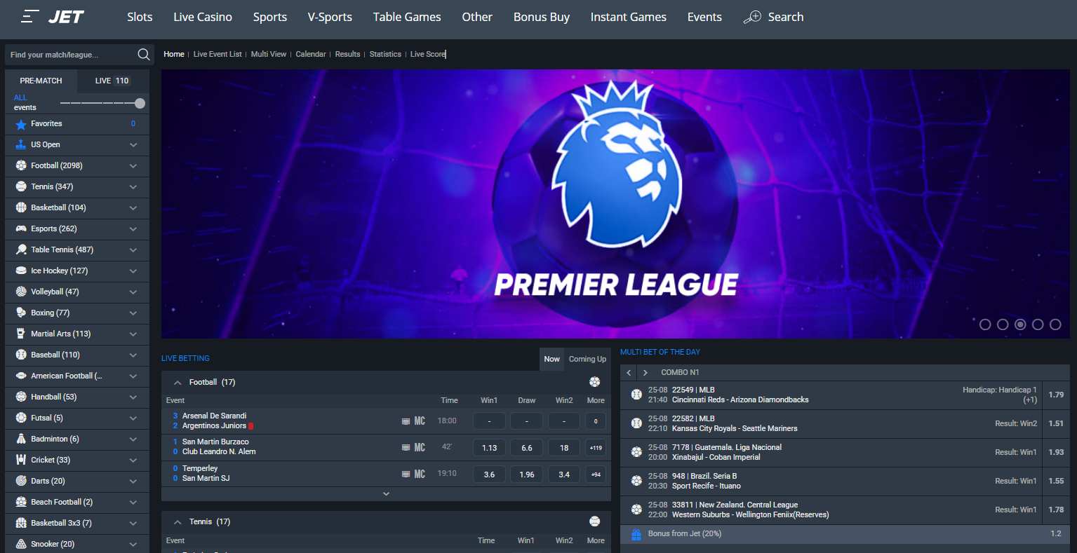 Jet Casino Live Betting