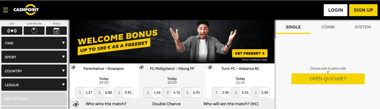 Cashpoint sport betting