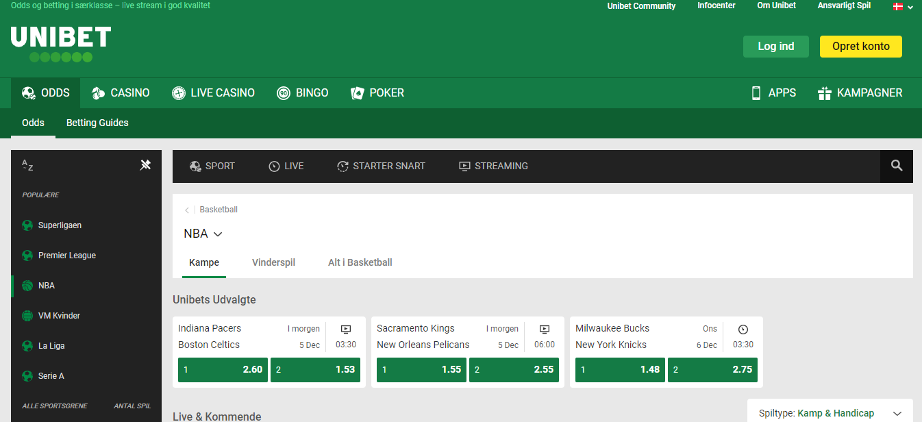 Unibet Basketball betting