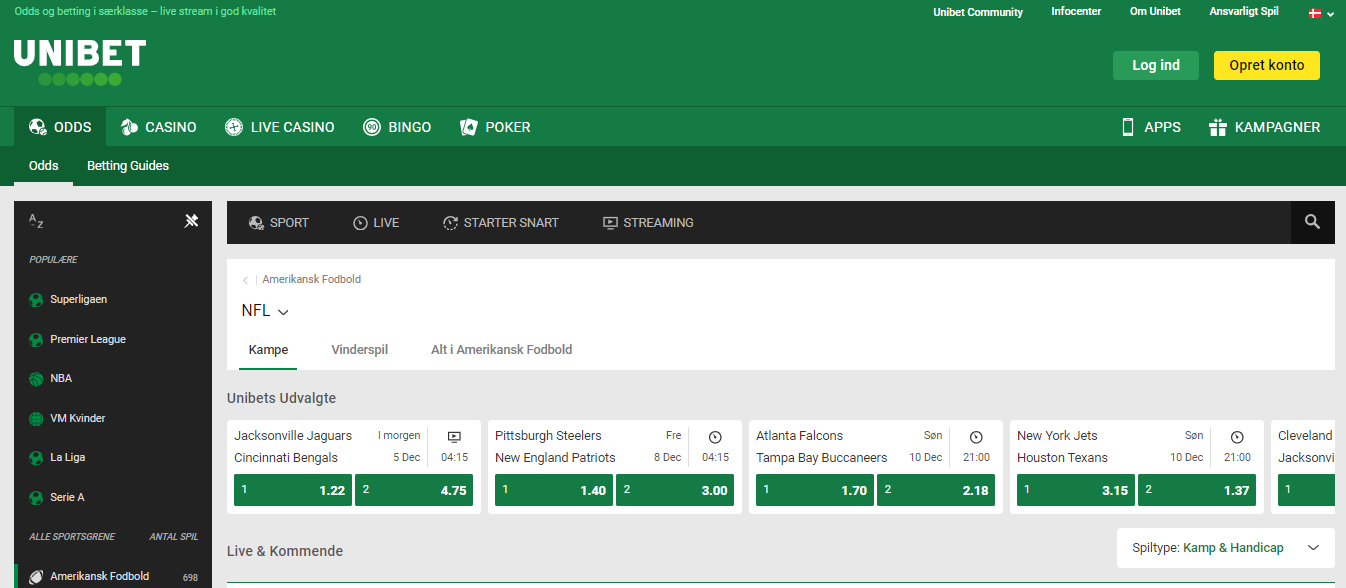 Unibet Football betting