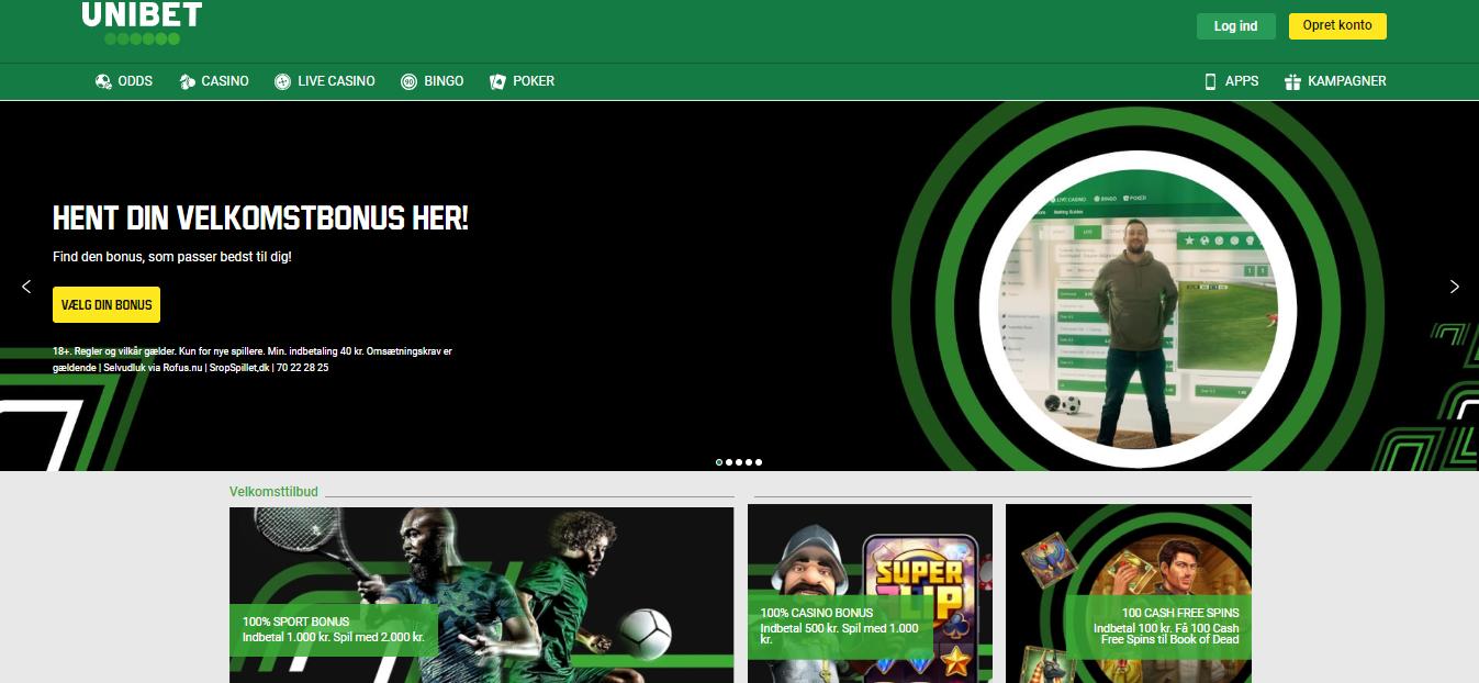 Unibet Main Page