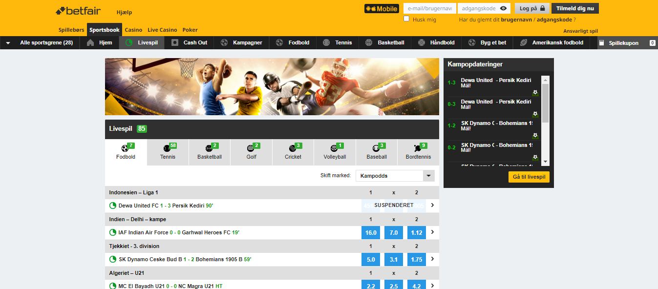 Betfair Bookmaker Live Sport Betting