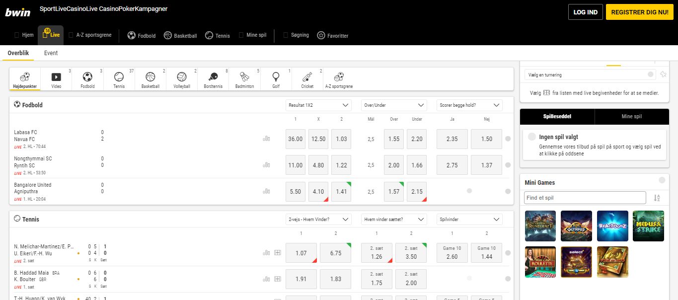Bwin Bookmaker Live Sport Betting, betbrothers.dk