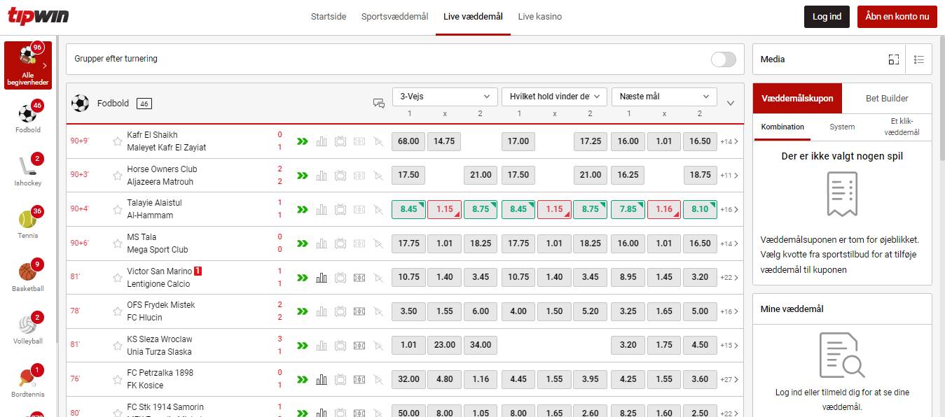 TipWin Bookmaker Live Sport Betting, betbrothers.dk