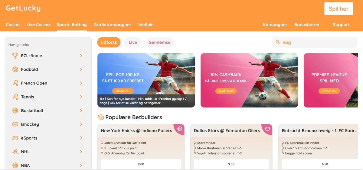 Getlucky Homepage