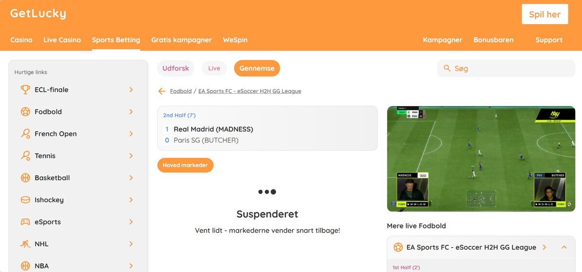Getlucky Live Betting 