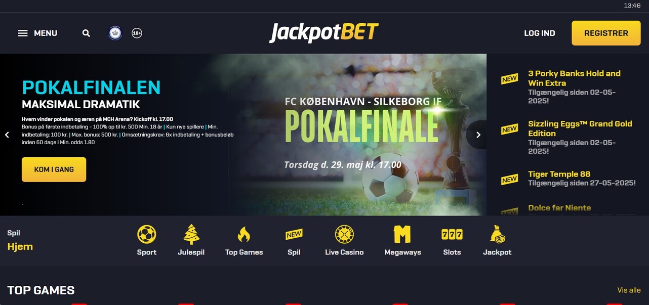 JackpotBet Homepage