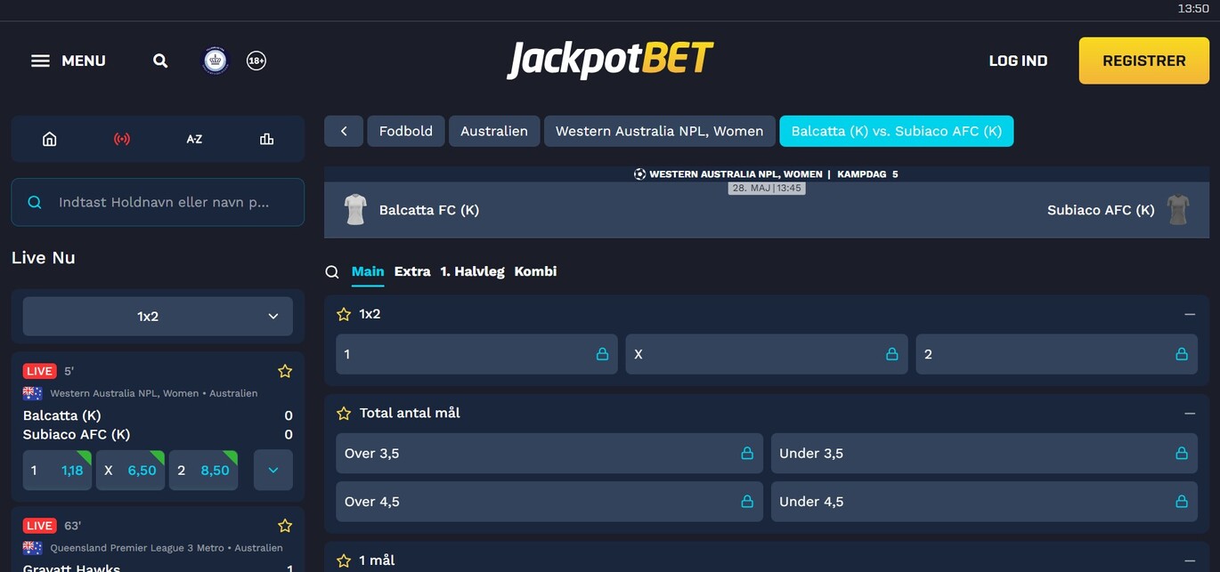 Live Betting JackpotBet