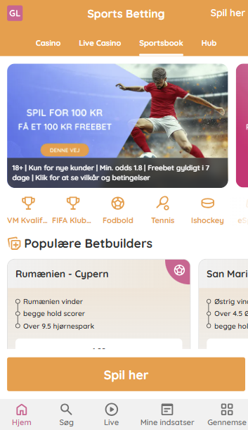 Getluckybetting Denmark mobile