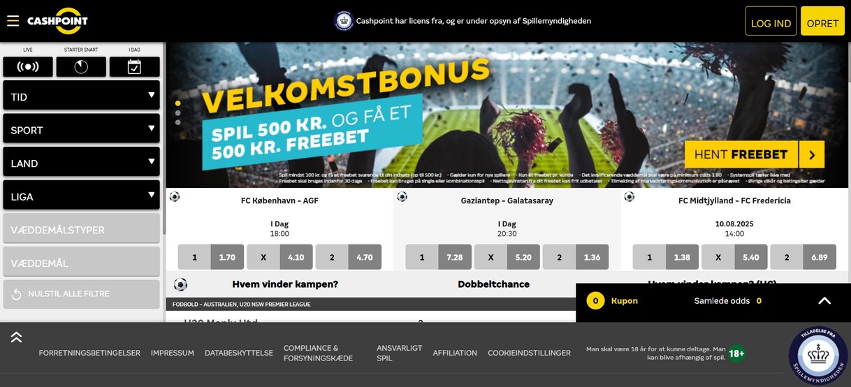 Cashpoint Homepage Denmark