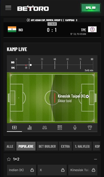 Betoro Live væddemål Danmark Mobilversion