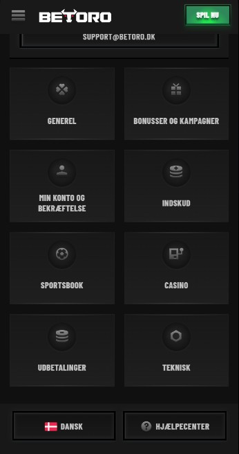 Kundeservice Betoro Denmark Mobilversion
